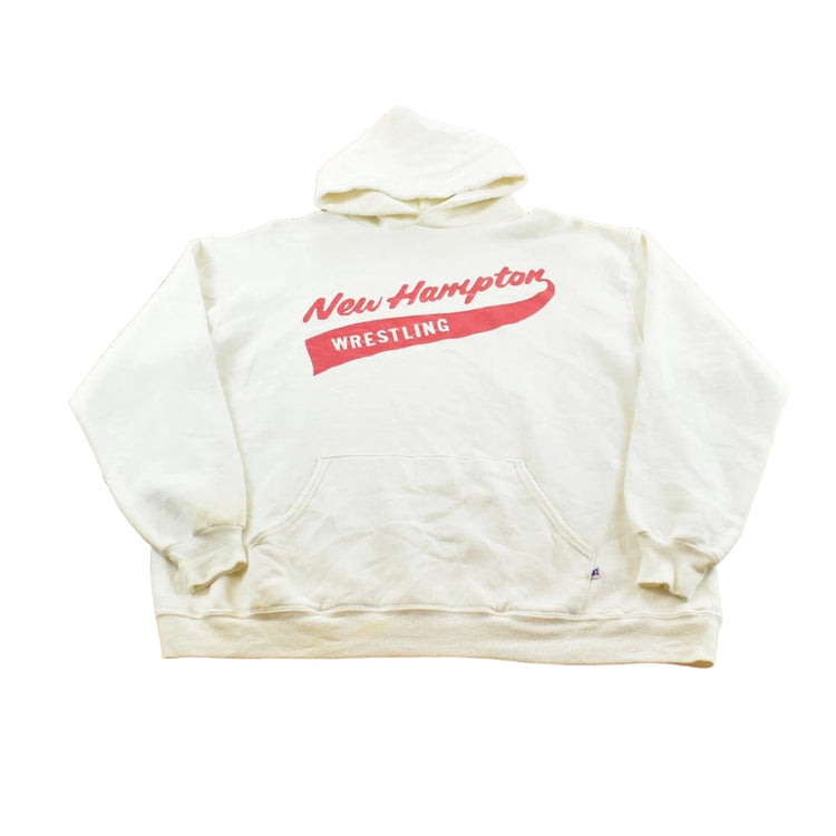 Vintage 1980s Russell Athletic New Hampton Wrestling Hoodie Sweatshirt Men's L