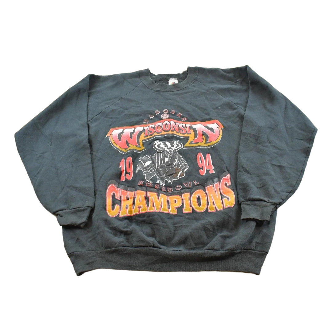 Vintage 1994 University of Wisconsin Badgers NCAA Rose Bowl Collegiate Crewneck Sweatshirt Men's L
