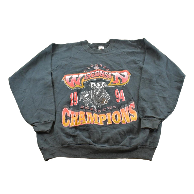 Vintage 1994 University of Wisconsin Badgers NCAA Rose Bowl Collegiate Crewneck Sweatshirt Men's L