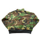 Vintage 1990s Woodland Camo Fleece Quarter Zip Up Sweatshirt Men's L