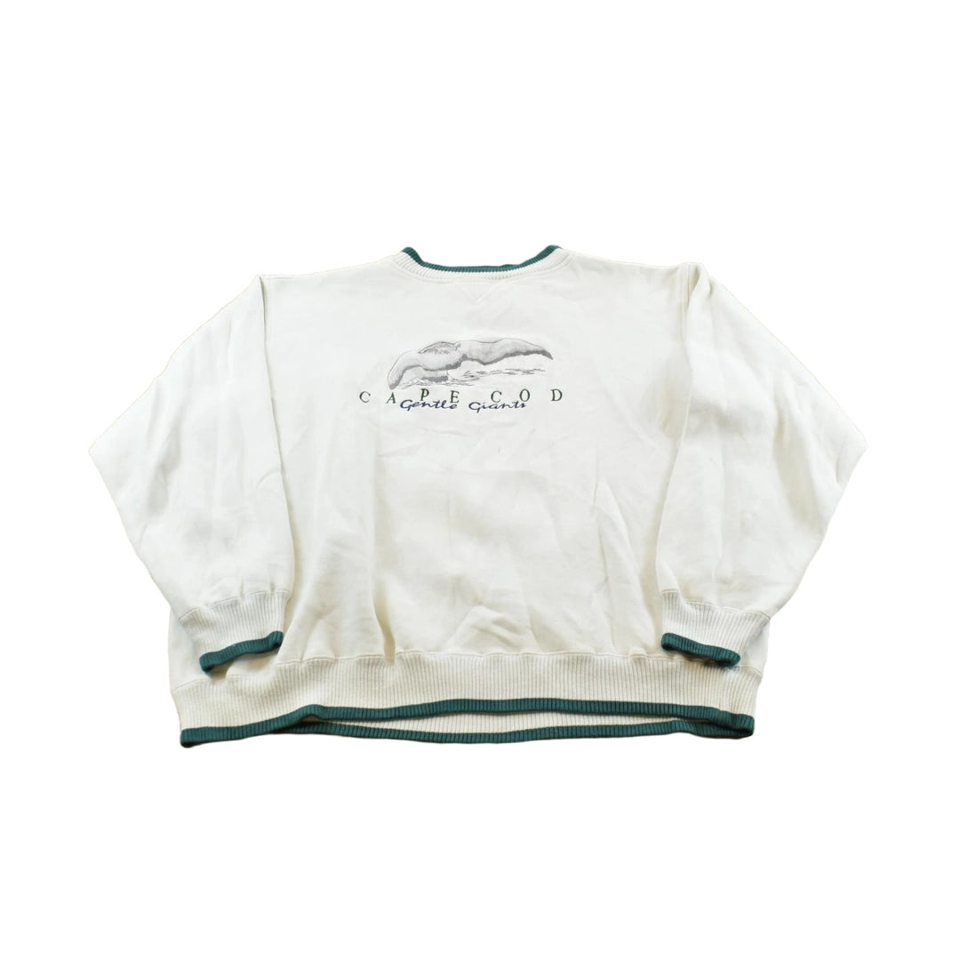 Vintage 1990s Cape Cod Gentle Giants Embroidered Whales Souvenir Crewneck Sweatshirt Men's XL