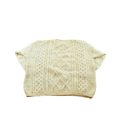Vintage 1980s Western Island Wool 3D Cable Knit Sweater Men's XL