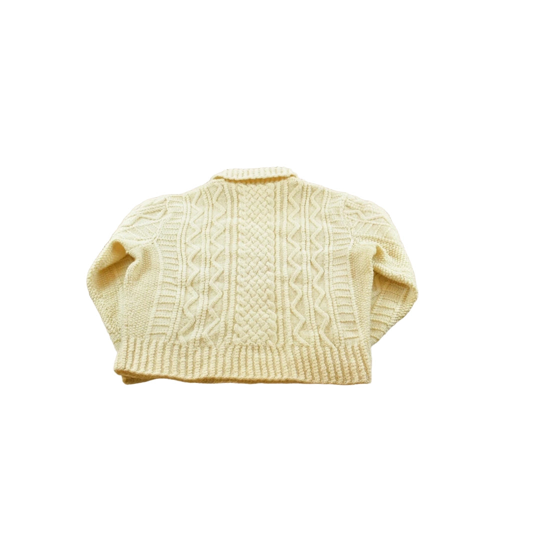 Vintage 1980s Wool 3D Cable Knit Sweater Men's M
