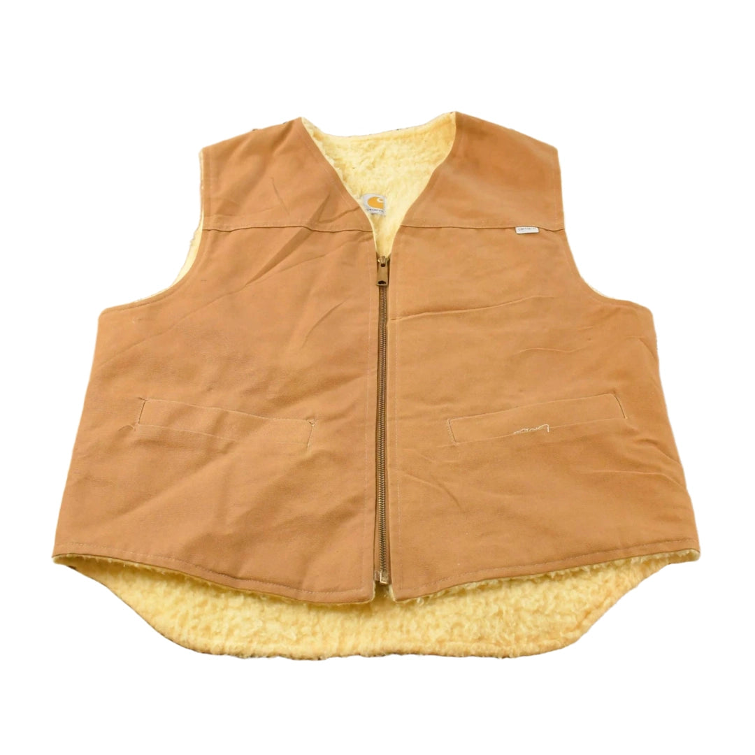 Vintage 1980s Carhartt Sherpa Lined Vest Jacket Mens Large