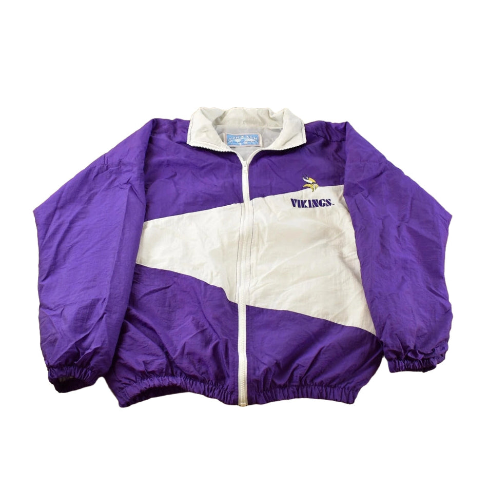 Vintage 1990s Minnesota Vikings NFL Football Windbreaker Jacket Men's Large