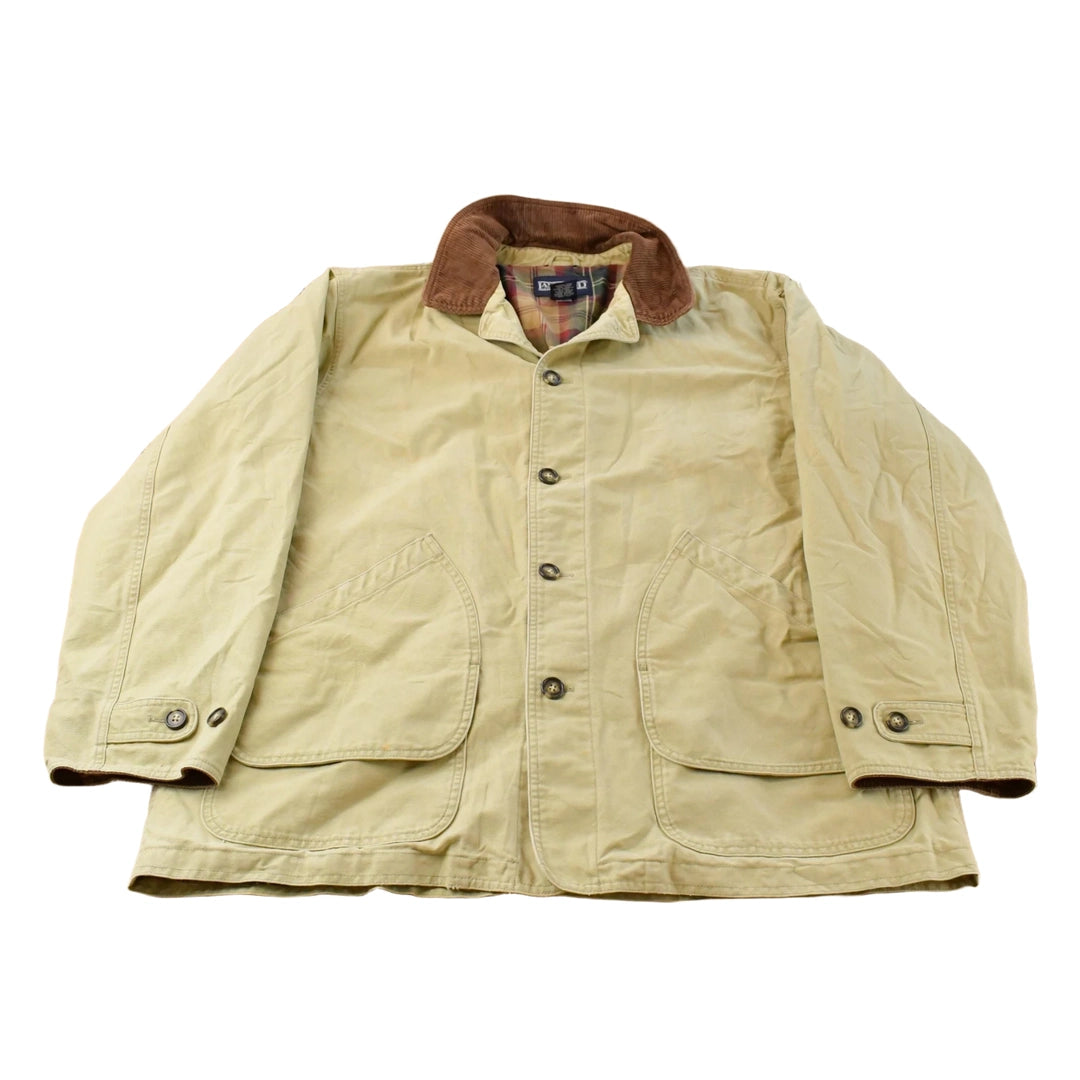 Vintage 1990s Lands' End Flannel Lined Barn Chore Coat Men's XL
