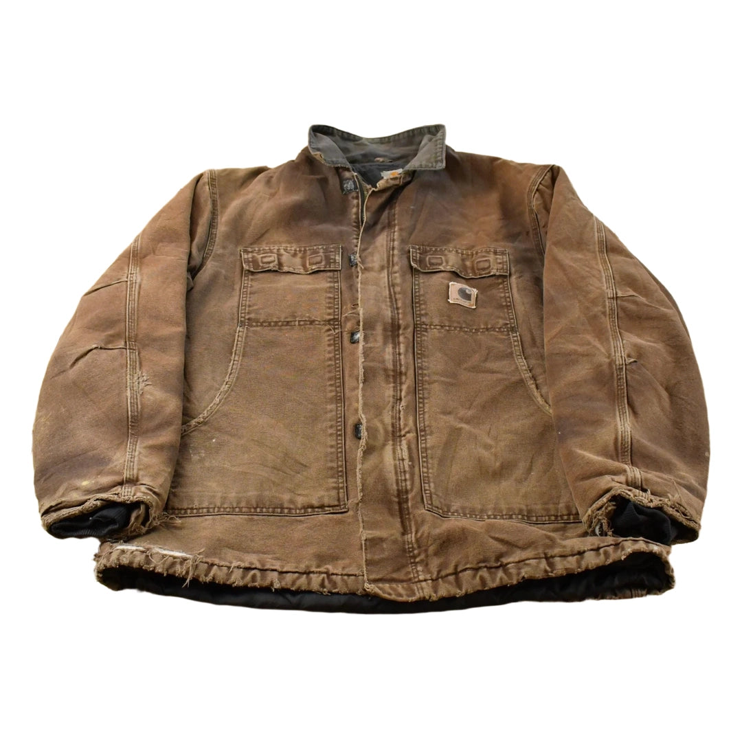 Vintage 2000s Thrashed Carhartt Arctic Quilt Traditional Jacket Men's XL Tall