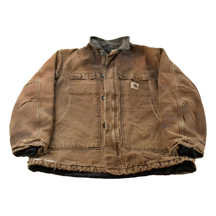 Vintage 2000s Thrashed Carhartt Arctic Quilt Traditional Jacket Men's XL Tall