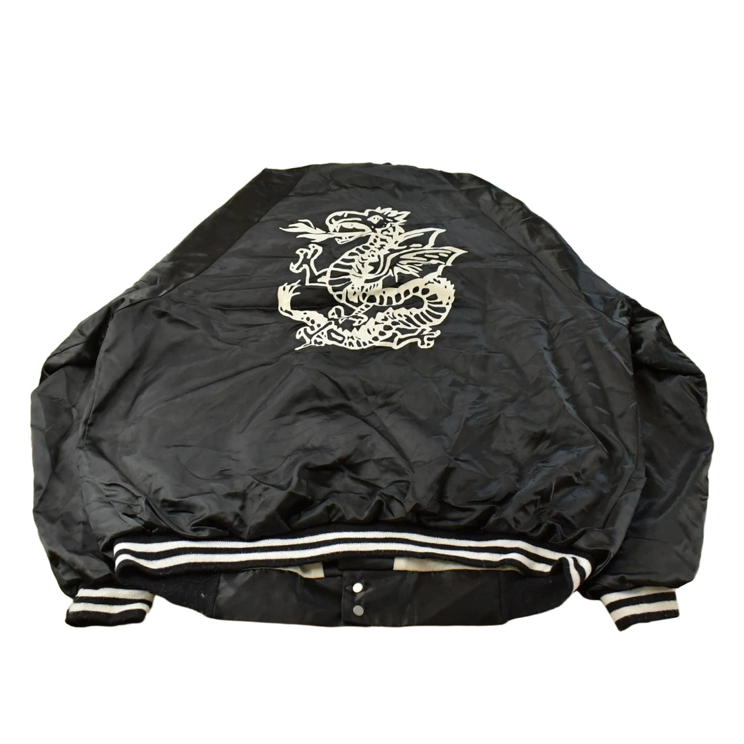 Vintage 1990s Dragon Art Satin Bomber Jacket Men's 2XL