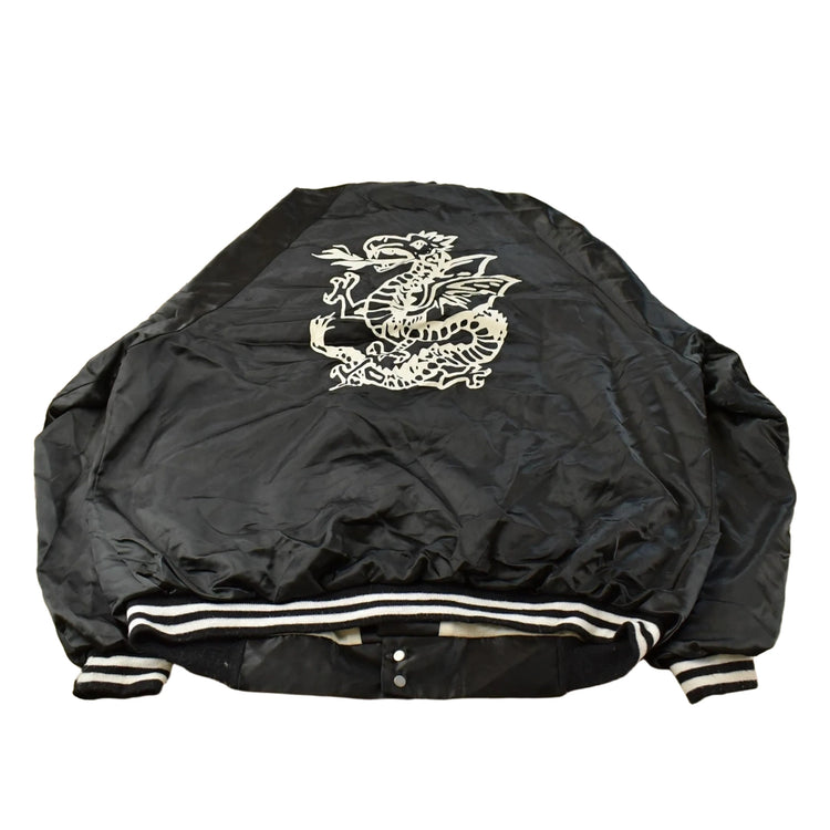 Vintage 1990s Dragon Art Satin Bomber Jacket Men's 2XL