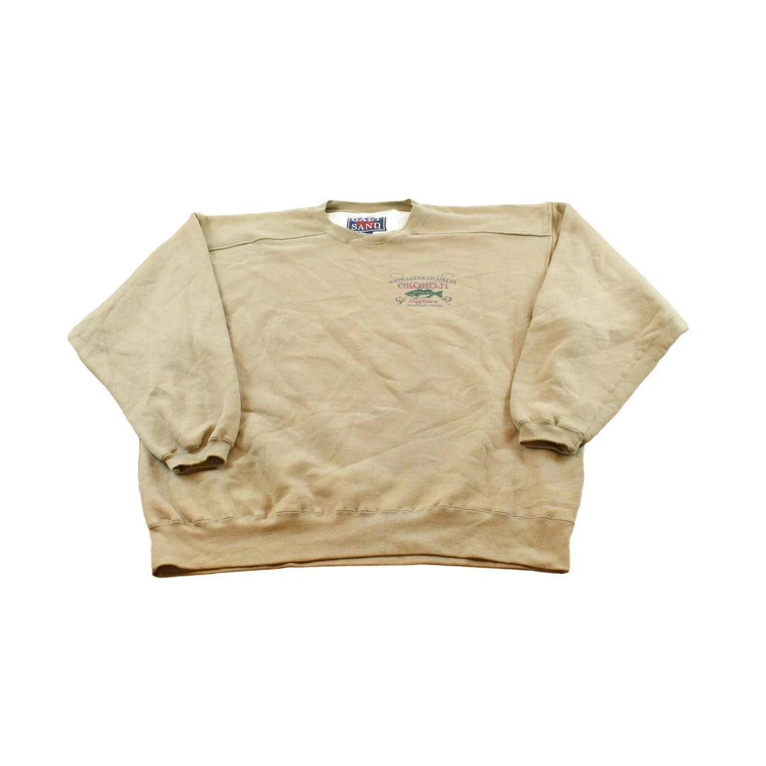 Vintage 1990s Galt Sand Okoboji Angler Fishing Crewneck Sweatshirt Men's 2XL