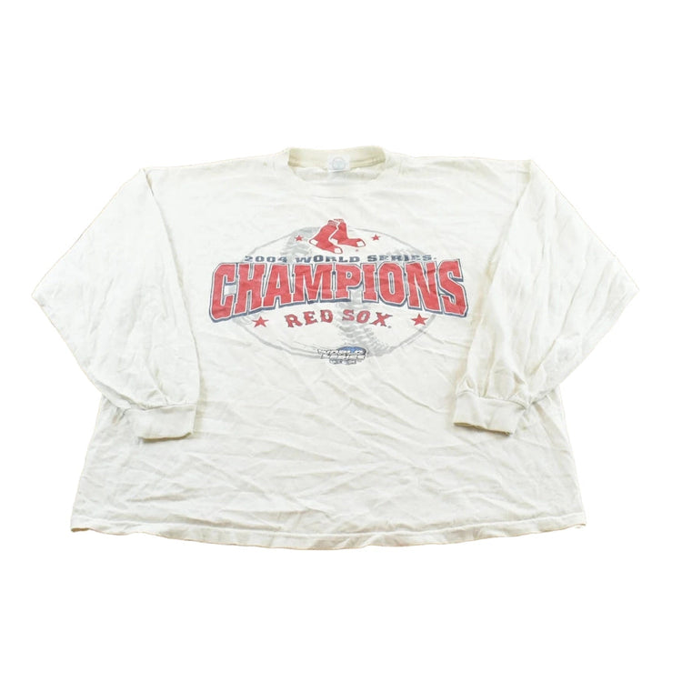 Vintage 2004 Boston Red Sox World Series Champions MLB Long Sleeve T-Shirt Men's L