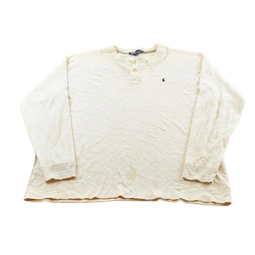 Vintage 1990s Polo Ralph Lauren Long Sleeve Henley Collar T-Shirt Men's 2XL