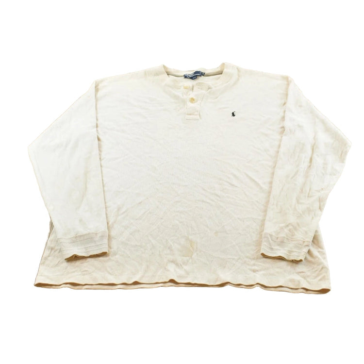 Vintage 1990s Polo Ralph Lauren Long Sleeve Henley Collar T-Shirt Men's 2XL