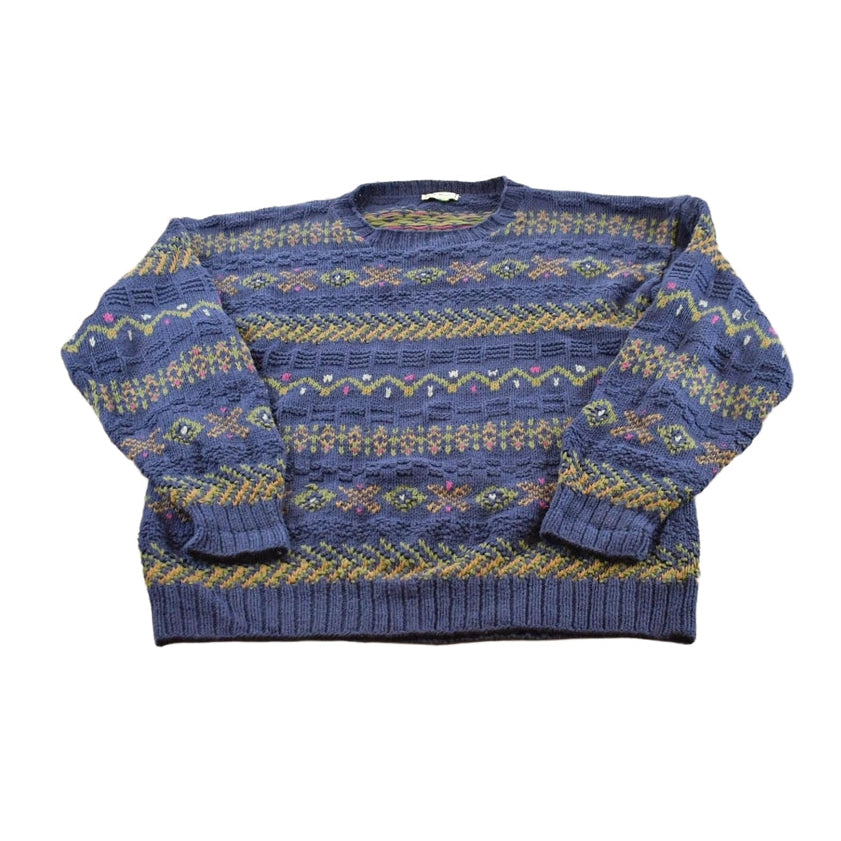 Vintage 1990s LL Bean Striped Knit Sweater Men's L