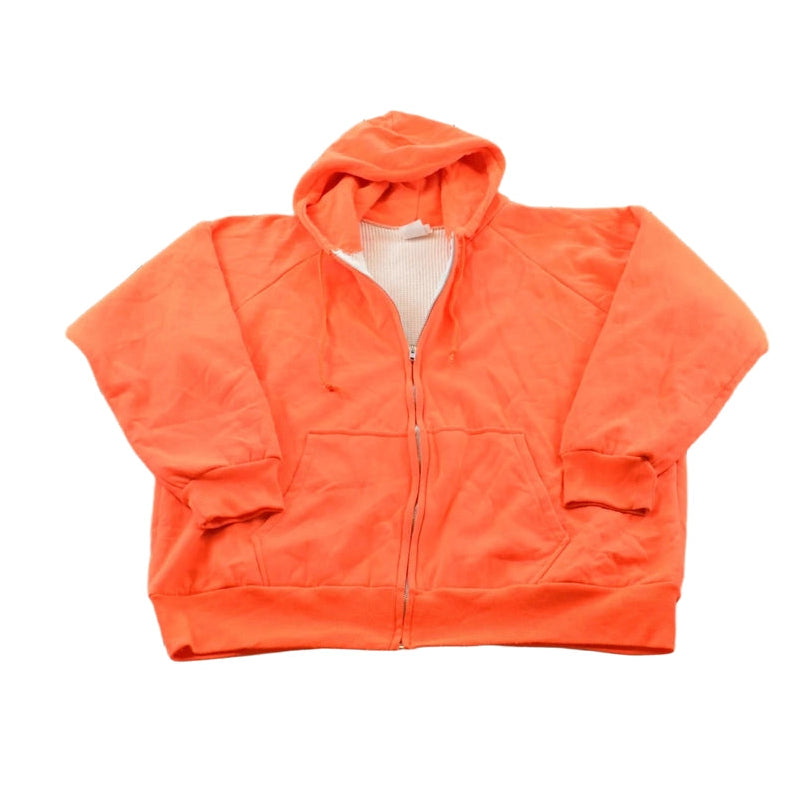 Vintage 1990s Chill Buster Camber II High Visibility Orange Thermal Lined Zip Up Hoodie Sweatshirt Men's L