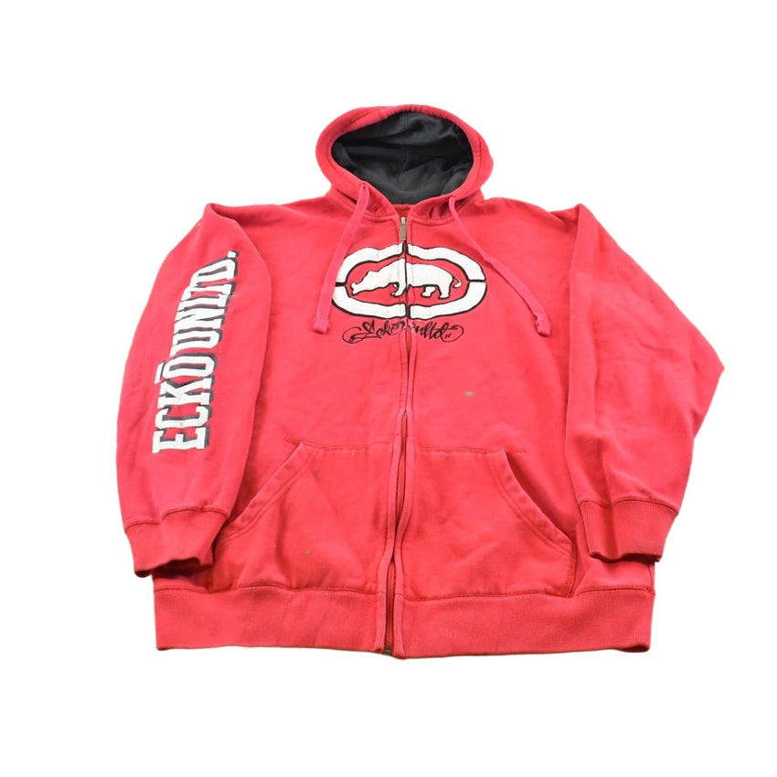 Vintage 2000s Marc Ecko UNLTD Embroidered Full Zip Up Hoodie Sweatshirt Men's L