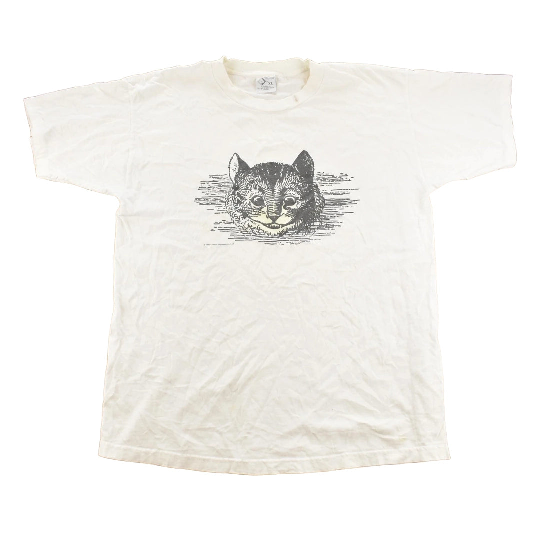 Vintage 1993 Alice In Wonderland Cheshire Cat Illustration Graphic T-Shirt Men's L