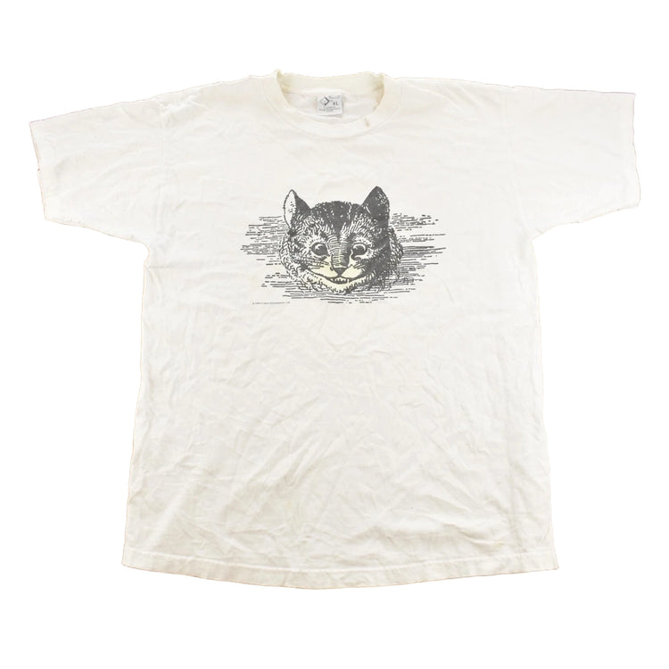 Vintage 1993 Alice In Wonderland Cheshire Cat Illustration Graphic T-Shirt Men's L