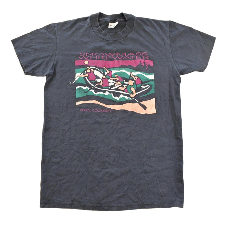Vintage 1980s Snowmass White Water Rafting Team Graphic T Shirt Men's S