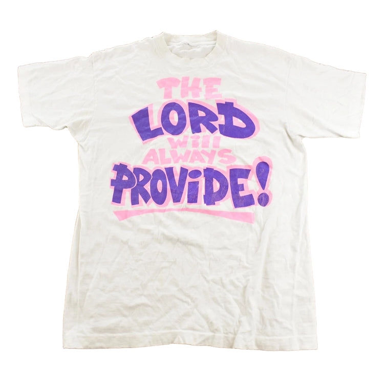 Vintage 1990s The Lord Will Always Provide Christianity T-Shirt Men's L