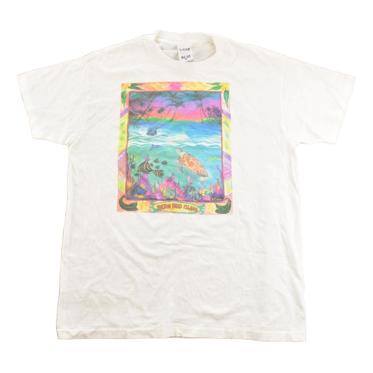 Vintage 1990s Hilton Head Island Souvenir Travel Graphic T Shirt Men's M