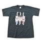 Vintage 2000s Cute Cowboy Cats Double Sided Graphic T-Shirt Men's L