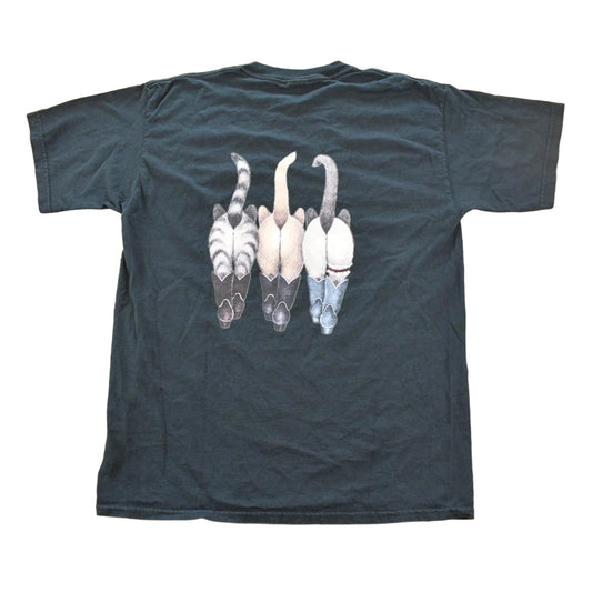 Vintage 2000s Cute Cowboy Cats Double Sided Graphic T-Shirt Men's L