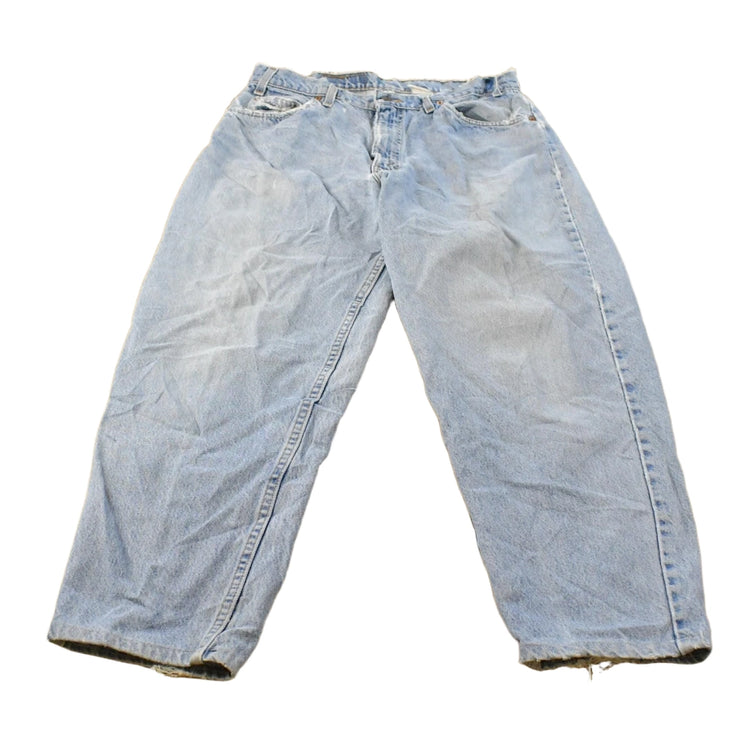Vintage 1990s Distressed Levi's 560 Loose Fit Denim Blue Jeans Men's 32 x 26.5
