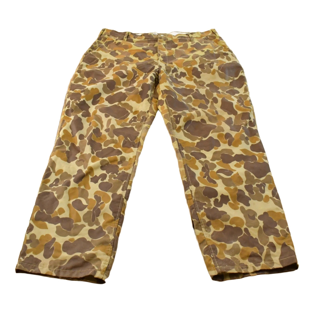 Vintage 1980s Game Winner Duck Camo Hunting Brush Pants Men's 40 x 33