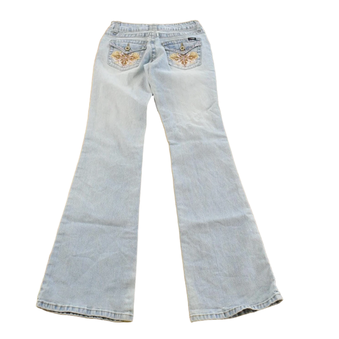 Vintage Y2K Angels Low Rise Flare Denim Jeans Women's 24 x 31.5