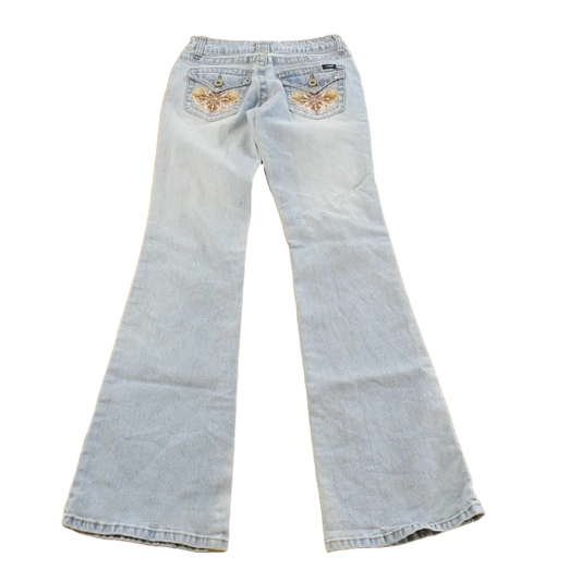Vintage Y2K Angels Low Rise Flare Denim Jeans Women's 24 x 31.5