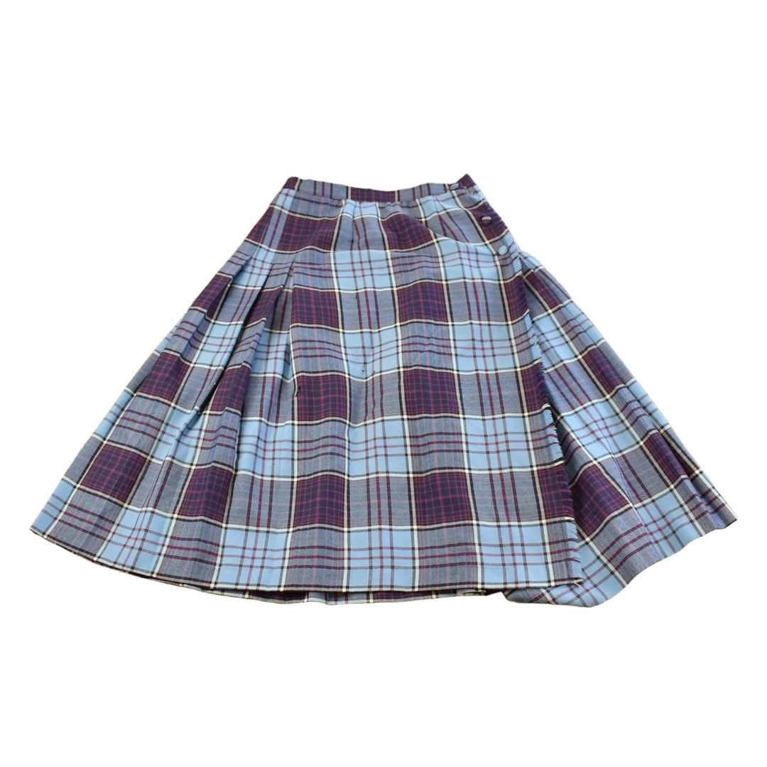 Vintage 1980s Bonda Wool Tartan Plaid Skirt Women's 28