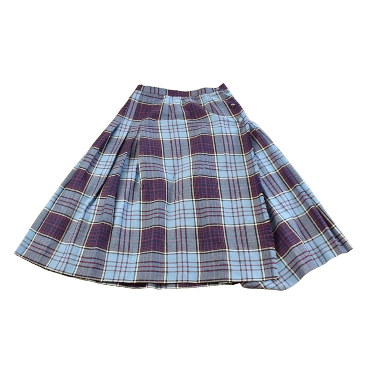 Vintage 1980s Bonda Wool Tartan Plaid Skirt Women's 28
