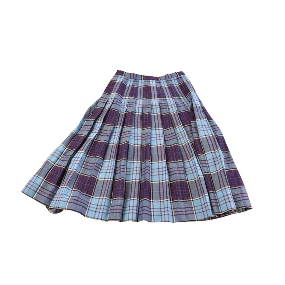 Vintage 1980s Bonda Wool Tartan Plaid Skirt Women's 28