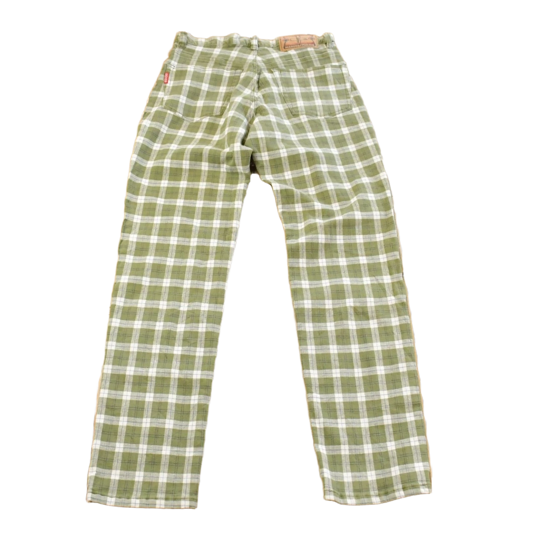 Vintage 1990s Reactor Plaid Denim Jeans Men's 30 x 34