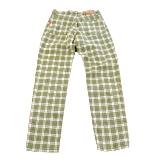 Vintage 1990s Reactor Plaid Denim Jeans Men's 30 x 34