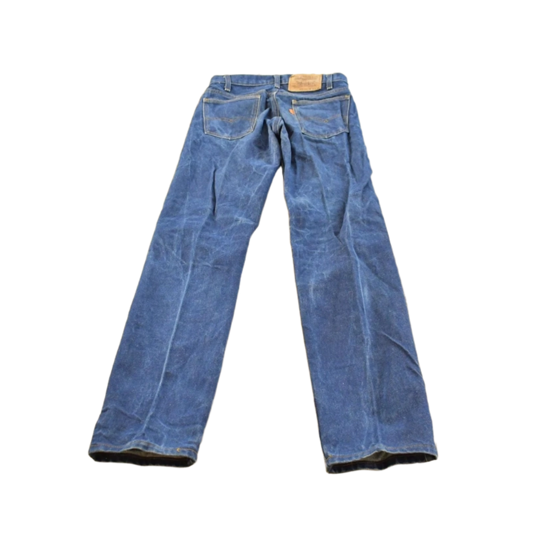 Vintage 1980s Faded Levi's Orange Tab 505 Regular Straight Fit Denim Blue Jeans Men's 28 x 32