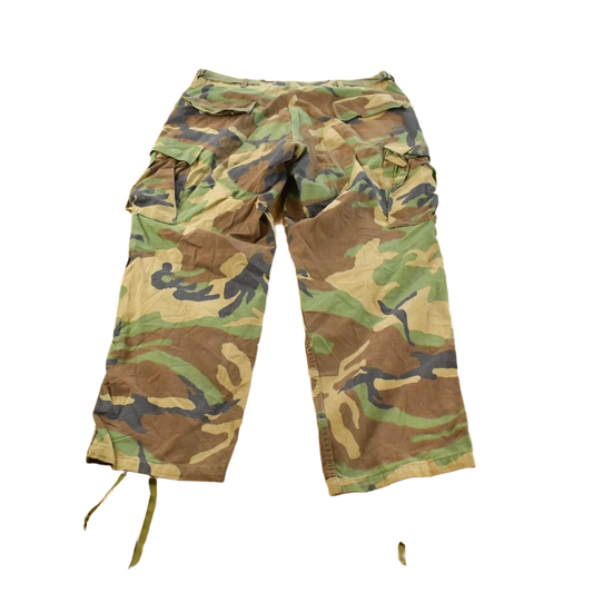 Vintage 1980s Army Woodland Camouflage Cargo Pants Men's L