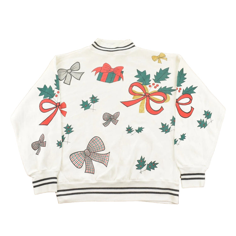 Vintage 1990s Christmas Holiday Mock Neck Sweatshirt Women's M