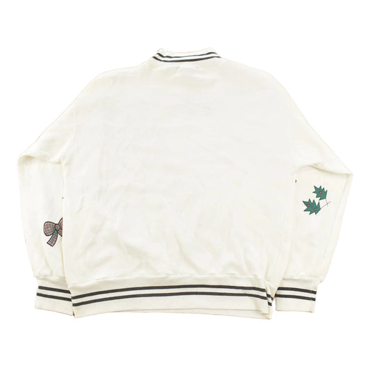 Vintage 1990s Christmas Holiday Mock Neck Sweatshirt Women's M