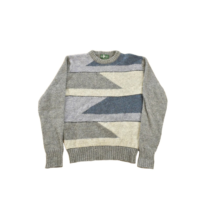 Vintage 1990s Hunt Club Knit Geometric Pattern Crewneck Sweater Men's S