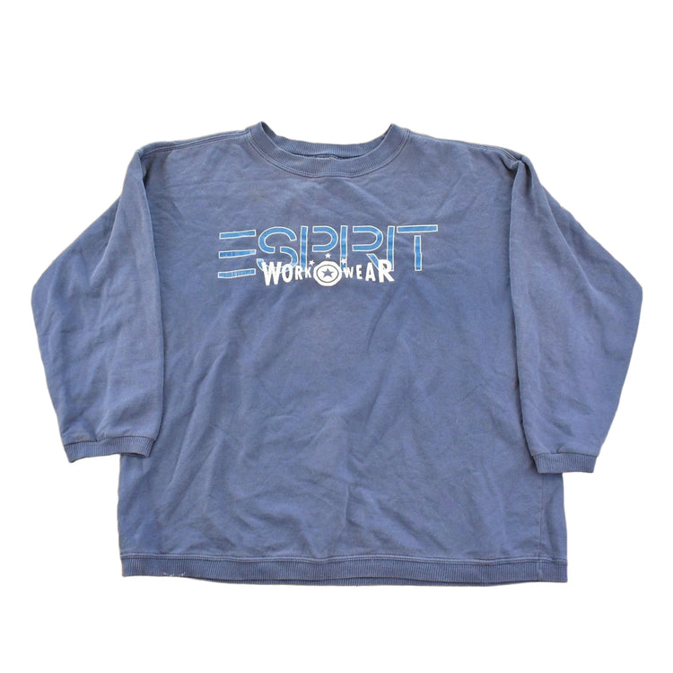 Vintage 1990s Sun Faded Esprit Workwear Graphic Crewneck Sweatshirt Men's L