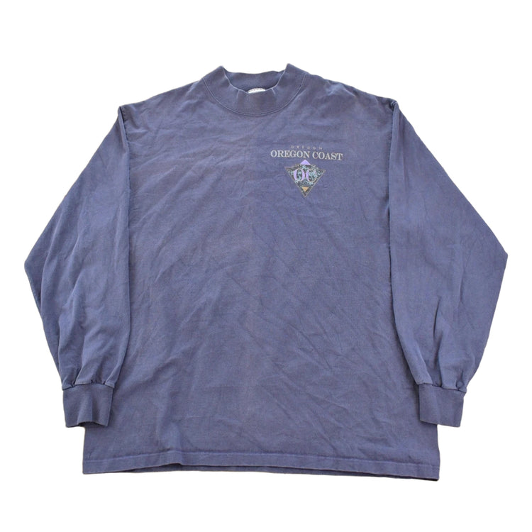 Vintage 1990s Sun Faded Oregon Coast Travel Graphic Crewneck Sweatshirt Men's L
