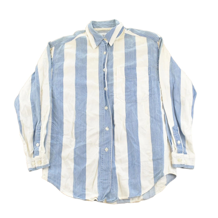 Vintage 1990s S. Square Striped Button Up Shirt Women's S