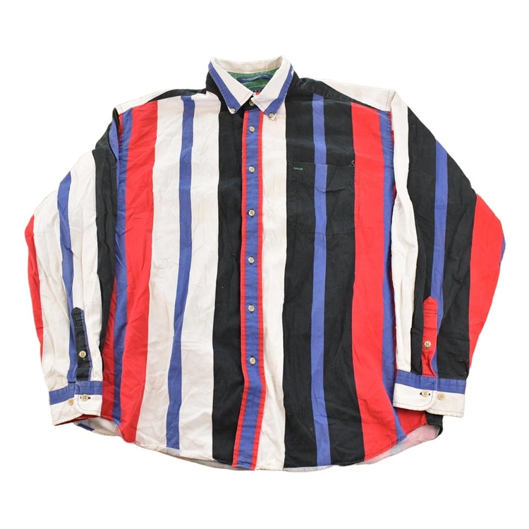 Vintage 1990s Tommy Hilfiger Striped Button Up Shirt Men's XL