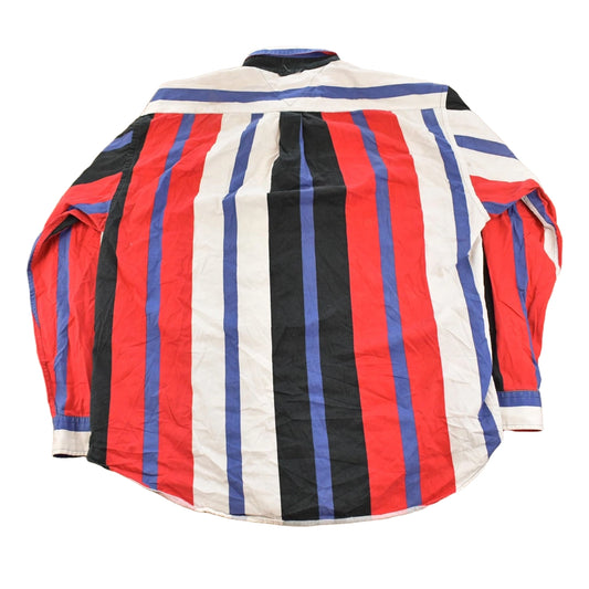 Vintage 1990s Tommy Hilfiger Striped Button Up Shirt Men's XL