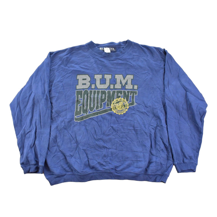 Vintage 1990s B.U.M Equipment Graphic Print Crewneck Sweatshirt Men's M