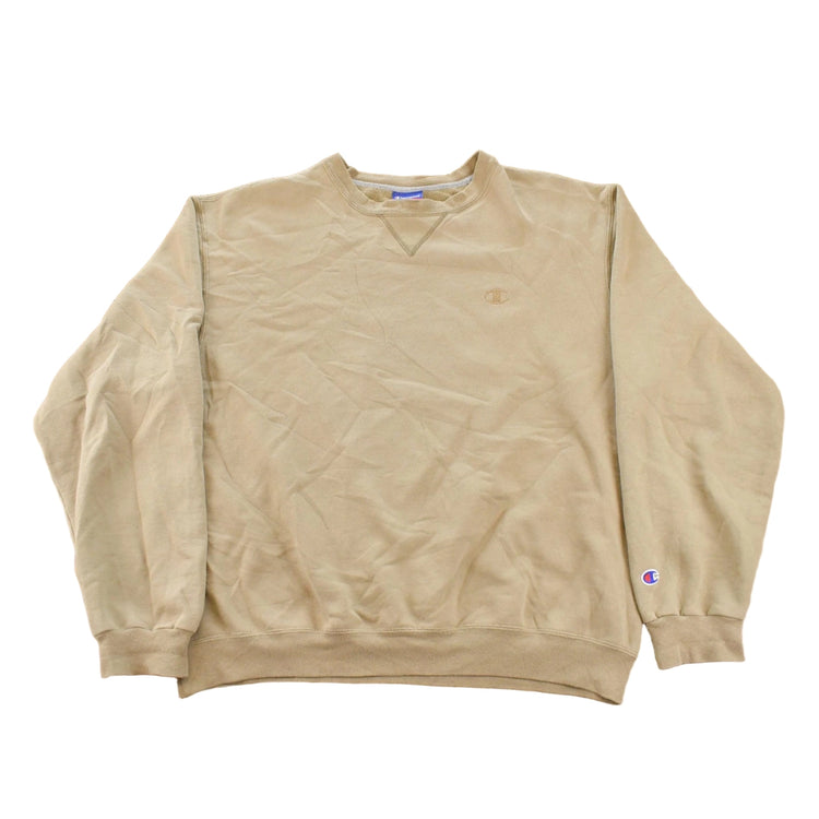 Vintage 2000s Sun Faded Champion Blank Beige Crewneck Sweatshirt Men's M