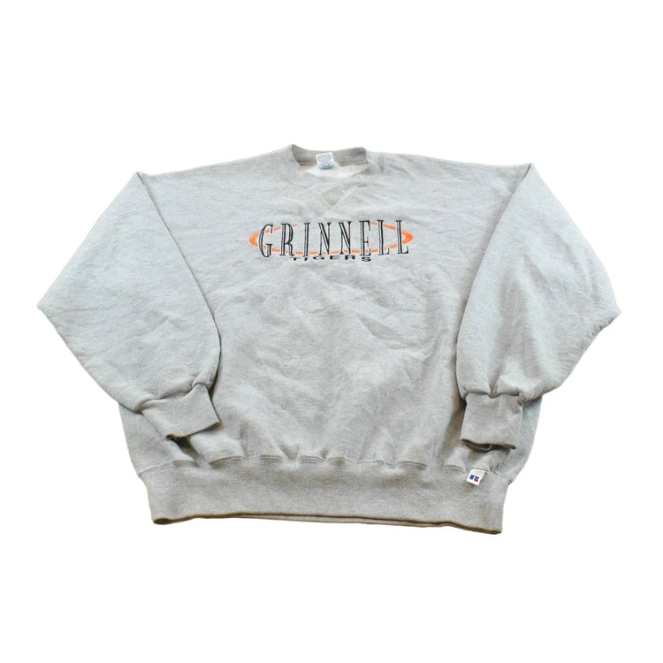 Vintage 1990s Russell Athletic Grinnell Tigers School Sports Crewneck Sweatshirt Men's L